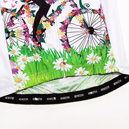 Women's Cycling Jersey Bike Shirts Short Sleeve Ladies Bicycle Clothing MTB Cycle Jacket - color: A Girl, size: Medium