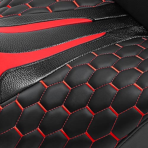 C.C. RIDER Gel Seat Driver Passenger Seat Hammock Red Hexagon Fit for Harley Touring Road King FLHR Street Glide FLHX Road Glide FLTRX Electra Glide FLHT 2009-2023 - color: 23# Gel Red