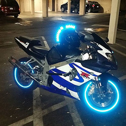customTAYLOR33 (All Vehicles) Blue High Intensity Grade Reflective Copyrighted Safety Rim Tapes (Must Select Your Rim Size), 13"/14" (Combination Rim Size) - size: 13"/14" (Combination Rim Size)
