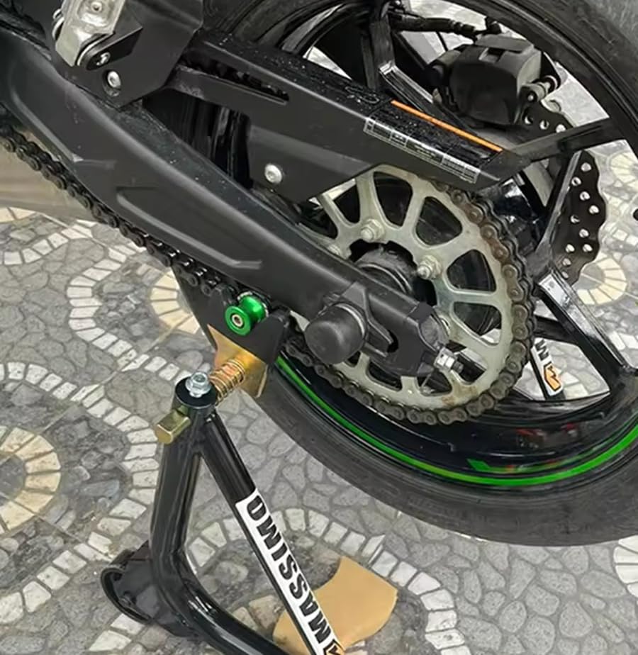 Motorcycle Swing Arm Spools M8 Paddock Slider Stand Bobbins For Z650 RS EX650 Ninja 650KRT 650R Vulcan S 650 VN650 Versys650cc KLE650 2026 2025 2024 Swingarm Spool Accessories (Green) - color: Green