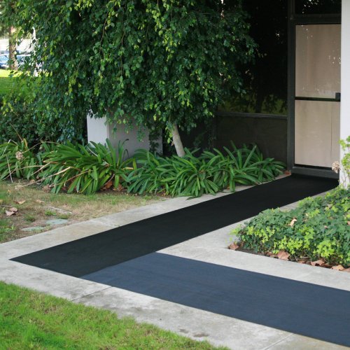 Rubber-Cal Fine Rib Corrugated Rubber Floor Mat - 1/8" x 3ft x 1.5ft Black - size: 18"L x 36"W x 0.1"Th