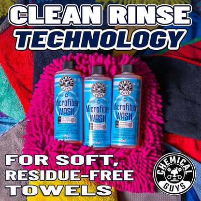 Chemical Guys Microfiber Cleaning Cloth and Car Wash Towel Detergent - Concentrated Cleaner for Towels, Microfiber Cloths, and Pads - Removes Dirt, Wax, Grease, Stains, Orange Scent - 16 oz - size: 16 Fl Oz (Pack of 1)