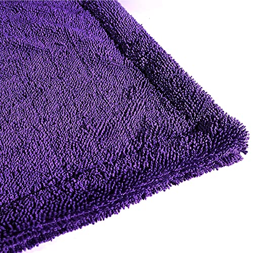 Maxshine 20" x 24" Universal Purple Car Drying Towel – 1200 GSM Rinse-Free Double-Sided Microfiber – Plush, Super Absorbent Towel for Car Wash & Detailing - size: 20" x 24" Purple