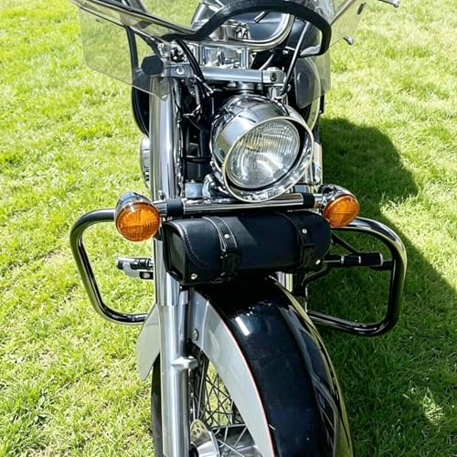 MZS Motorcycle Engine Guard Crash Bar Compatible with Shadow 750 VT750C 2004-2024 / Shadow Phantom 2010-2024 / VT750 Spirit 2007-2014, 1.25" Highway Bar Frame Falling Chrome Protector Chrom