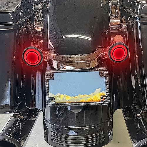 Motorcycle 1157 LED Turn Signal Light Front Rear 2 Inch Bullet Smoked Lens Compatible with Harley Softail Touring Dyna Fat Boy Sportster Road King Street Glide Electra Glide - color: 1157[Red+Smoke lens/Rear]