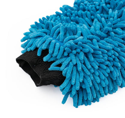 The Rag Company - Premium Chenille Microfiber Knobby Wash Mitts - Perfect for Car Washing and Detailing; Scratch-Free, Lint-Free, Double-Sided, Plush, and Absorbent; Blue (2-Pack) - color: Blue