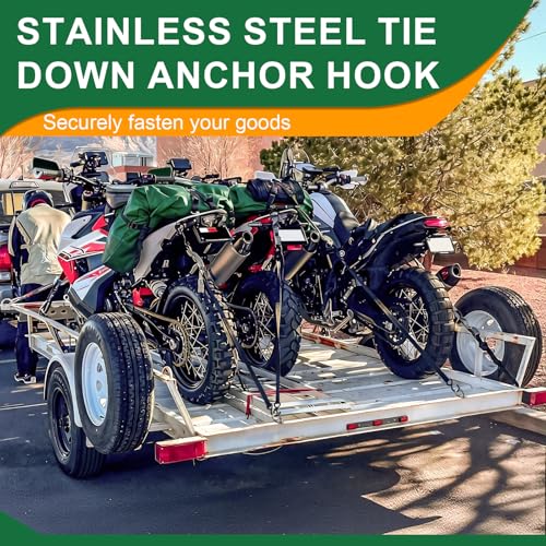 CZC AUTO Stainless Steel Tie Down Anchors Hooks 10 Pack, Tie Down Strap Rings, Suitable for Tie Down Attachment Points of Truck, Camper, Trailer, Truck Bed, Motorcycle, Dirtbike, Silver - color: Silver