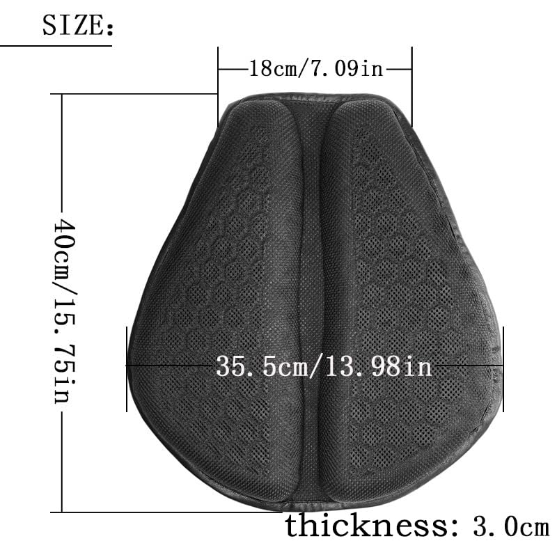 Motorcycle Seat Cover for Can-Am Ryker 900 2019-2026,Foldable Gel Cushionlycra Fabric with Air Ducts Shock Absorption Breathable and Wear-Resistant