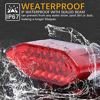 DREAMIZER Motorcycle Tail Light Integrated Running Lamp Brake&Turn Signal Light with License Plate Bracket Compatible With Motorcycle Street Bike Cruiser Chopper And More - color: Red