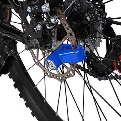 Motorcycle Wheel Lock, Metal Bike Lock Disc Brakes Anti Theft Bicycle Locks with Plastic Frame and Keys, Black (Blue) - color: Blue