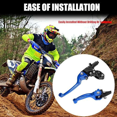 7/8inch 22mm Universal Motorcycle Clutch Brake Lever Folding Levers for 50/110/125/140/150cc Dirt Pit Bike SSR RFZ 125 DBX18/19 Xpro Coolster Thumpstar Baja Apollo (Blue) - color: Blue
