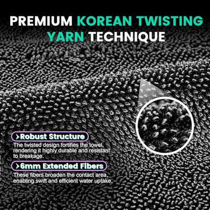 TEAWOO 2 Pack Double-Sided Car Care Extra-Large, Ultra-Absorbant Microfiber Drying Towel for Cars and Trucks, Super Absorbent Car Drying Towel, 1300GSM, 35" x 24" - size: 35"x24" 1300GSM 2PACK