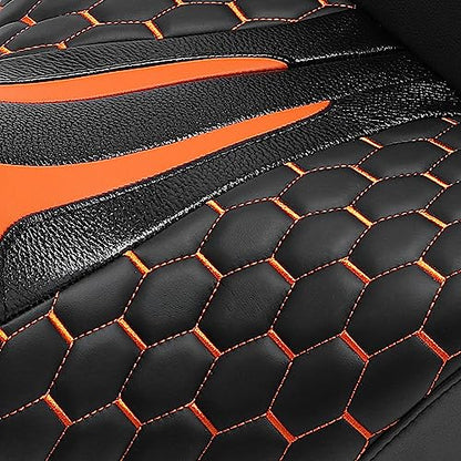 C.C. RIDER Gel Seat Driver Passenger Seat and Driver+ Tour Trunk Backrests Fit For Harley Touring 2014-2023 Street Glide Road Glide Road King Electra Glide,Orange Hexagon - color: 23# Gel Orange+ 2 Backrests