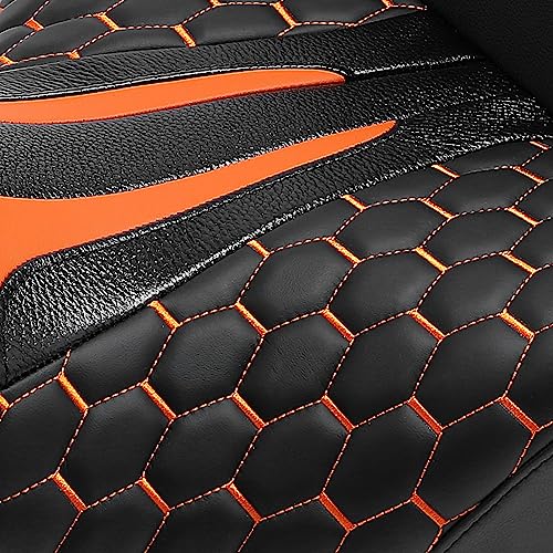 C.C. RIDER Gel Seat Driver Passenger Seat and Driver+ Tour Trunk Backrests Fit For Harley Touring 2014-2023 Street Glide Road Glide Road King Electra Glide,Orange Hexagon - color: 23# Gel Orange+ 2 Backrests