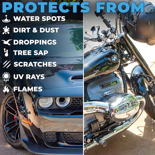 Ceramic Coating For Cars and Motorcycles Spray (8oz) - SiO2 Ceramic Wax & UV Protective Shield Detailing - Auto Wax Hydrophobic Detail Spray - Incl. 2 Microfiber Towels - color: Ceramic Coating 8oz