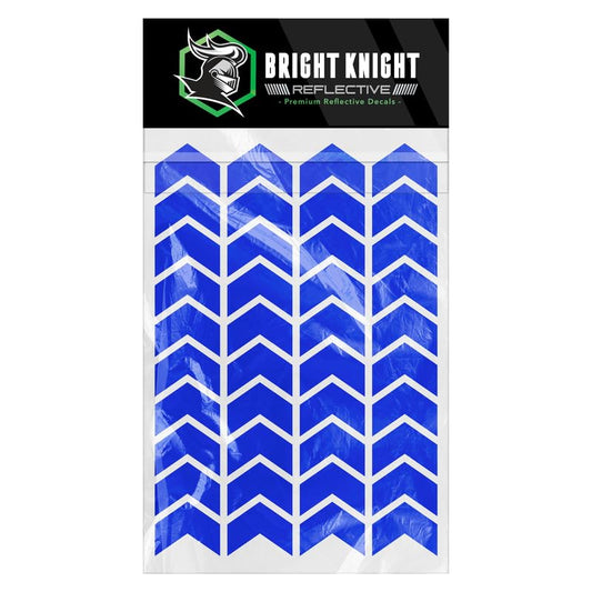Bright Knight Decals Chevron Hard Hat Reflective Stickers, 1" Blue Acyclic Adhesive Vinyl Tape Made with 3M Reflector Tape, Bicycle Helmet Reflective Tape Outdoor Waterproof for High-Visibility - color: Blue, size: 1 pk
