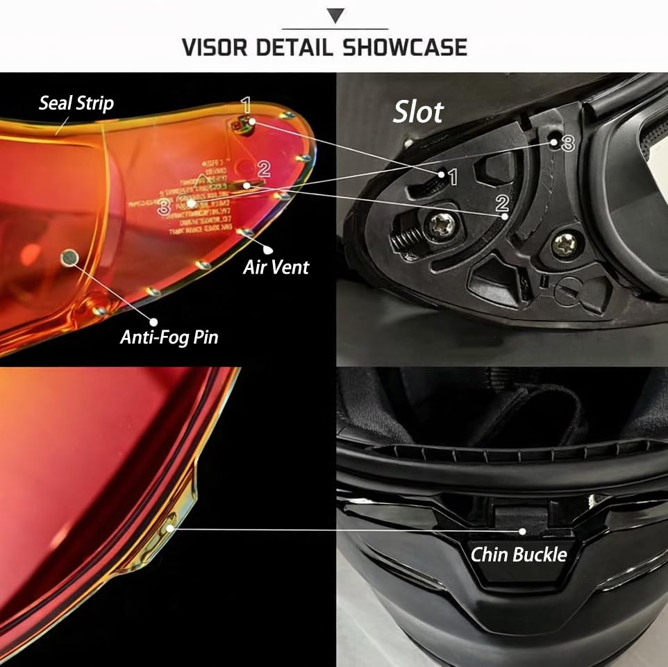Shoei RF-1400 Helmet Visor Replacement for X15 CWR-F2 RF-1400 Z8 NXR2, CWR-F2 Shield Windshield Anti-Scratch UV Protection (Silver) - color: Silver