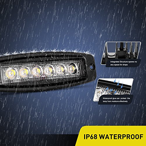 Nilight LED Pods Flush Mount 2Pcs 18W 7.3Inch Spot Offroad Fog Light Bar Waterproof Lighting for Tractor Boat SUV ATV UTV 4WD Car Truck Motorcycle Dirt Bike Golf Cart 12V 24V - color: 2Pcs 18w Flush Mount Lights
