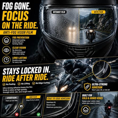 Universal Anti-Fog Helmet Visor Film