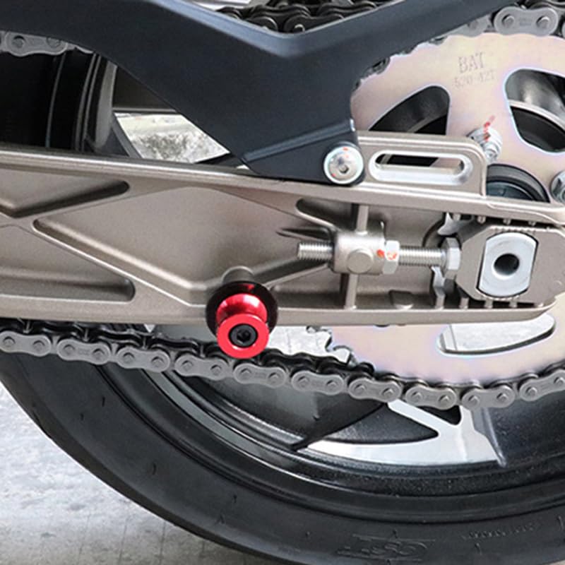 Motorcycle Swing Arm Spools M8 Paddock Slider Stand Bobbins For Z650 RS EX650 Ninja 650KRT 650R Vulcan S 650 VN650 Versys650cc KLE650 2026 2025 2024 Swingarm Spool Accessories (Red) - color: Red