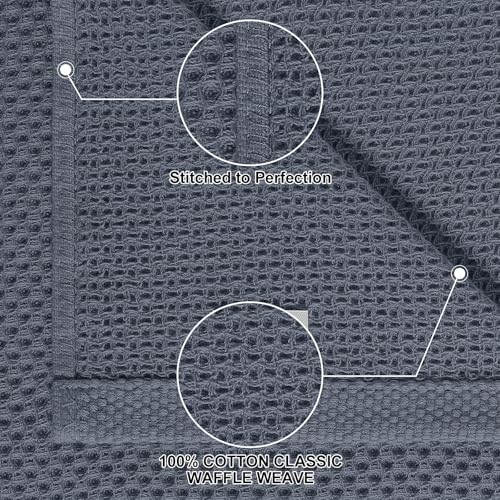 Homaxy 100% Cotton Kitchen Towels and Dishcloths Set, 12 x 12 Inches and 13 x 28 Inches, Set of 10 Bulk Kitchen Towels Set, Ultra Soft Absorbent Dish Cloths for Washing Dishes, Dark Grey - color: Dark Grey, style: 10-Piece Set