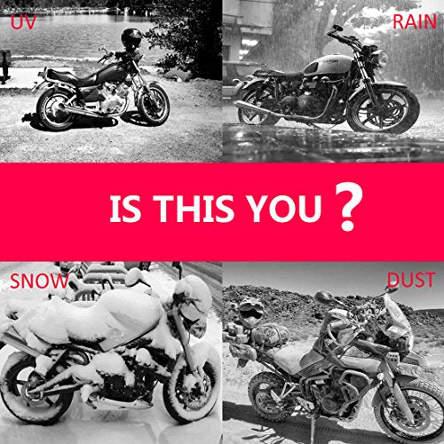 Motorcycle Cover with Lock Hole FLR Medium L XL XXL XXXL Silver UV Proof Waterproof Scooter Covers 150CC 250CC 400CC 1000CC(XL Silver)
