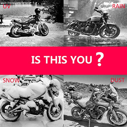 Motorcycle Cover with Lock Hole FLR Medium L XL XXL XXXL Silver UV Proof Waterproof Scooter Covers 150CC 250CC 400CC 1000CC(XL Silver)