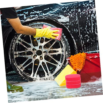 Alipis 5pcs Set Wax Applicator Set with Sponge Brush Heads Handle Efficient Tire Dressing Tool for Cars Trucks and Motorcycles Easy to Use Replaceable Waxing Applicator