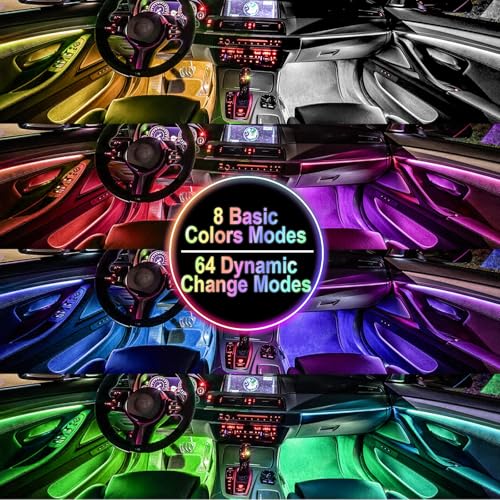 Car Interior Lights, 5V LED Strip Lights with USB Adapter, Ambient Car Lighting Kit, App & Remote Control Music Sync Color Change Strip Lights for SUVs & Trucks (48LED Beads) - color: USB Adapter(48LED Beads)