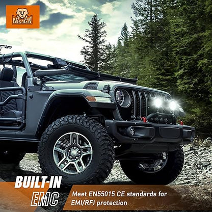 Nilight LED Light Pods 2 PCS 3" Flood Round Offroad Fog Driving Auxiliary Lights 1080LM Built-in EMC w/18AWG DT Wiring Harness Kit for Motorcycle SUV ATV Truck Boat - color: White Led Pods 2Pcs +Wiring Harness