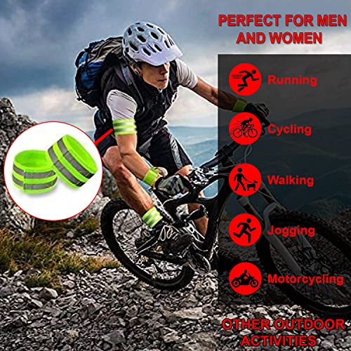 Tailgator Reflective Bicycle Safety Band (2 Pack)| High Visibility, Dual Reflective Armband, Ankle Strap for Men or Women | Increases Cycling Safety by Improving Visibility up to 200 Times - color: Green