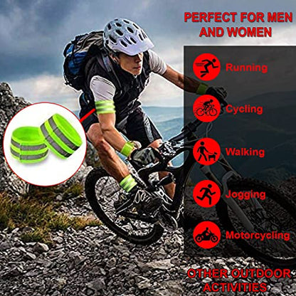 Tailgator Reflective Bicycle Safety Band (2 Pack)| High Visibility, Dual Reflective Armband, Ankle Strap for Men or Women | Increases Cycling Safety by Improving Visibility up to 200 Times - color: Green