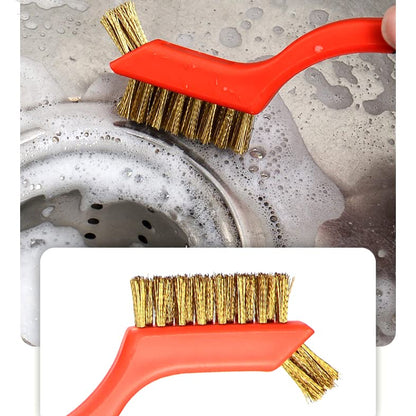 Wire Scratch Brush Set Soft Grip for Rust, Dirt & Paint Scrubbing with Deep Cleaning (18, 18PCS - Brass Wire) - style: 18PCS - Brass Wire