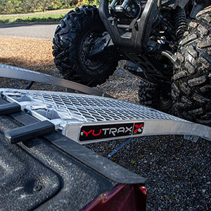 YUTRAX® 89” Folding Arched Ramps, Aluminum Arch Ramps, 1500 lb. Capacity, Arched Design, Folds for Transport, ATV/Golf Cart/Riding Lawn Mower Loading, Pair - size: 89-Inch, 1500lb. Load Capacity