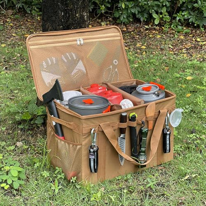 Tactical Camping Storage Bag - 46L Utility Tote Bag Trunk Organizer (Coyote Brown) - color: Coyote Brown