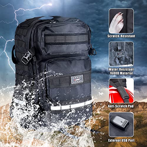 Goldfire Motorcycle Helmet Backpack Waterproof Large Capacity Hiking Backpack Military Tactical Bag Snowmobile Cycling Rechargeable Helmet Bag With USB Port