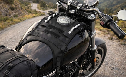 Motorcycle Tank Bag Mounting Base, Universal Fuel Tank Mount Harness, Riding Waterproof Vest with Adjustable Straps, Quick Release Buckle, D-Loop for Side Bag Storage