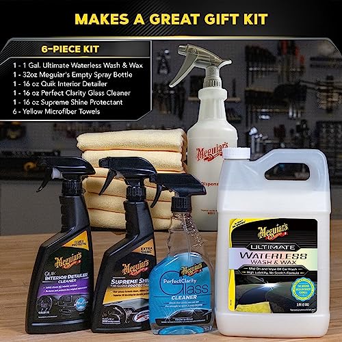 Meguiar's G3626 Ultimate Waterless Wash & Wax - 26 Oz Spray Bottle - size: 11 Piece Kit