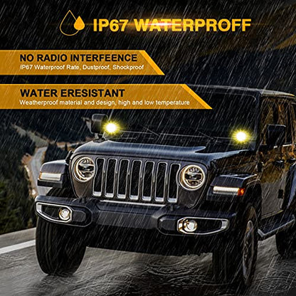 Auxbeam 3.5in 50W Round LED Offroad Light, 5000LM Amber Fog Light, Yellow Spot Flood Combo for Jeep & Truck - color: Amber Led Offroad Light