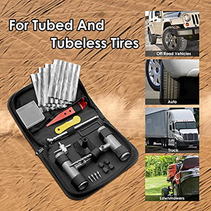 Heavy Duty Tire Repair Kit, 39 Pcs Tire Plug Kit for Car, Motorcycle, Truck, Tractor, Trailer, RV, ATV, ARB, SUV