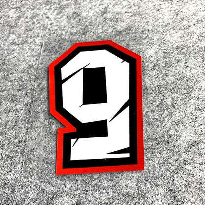 Creative Arabic Numbers Motorcycle Racing Sticker DIY Decorate Car Styling and Decals 10x7cm (Number 9) - size: Number 9