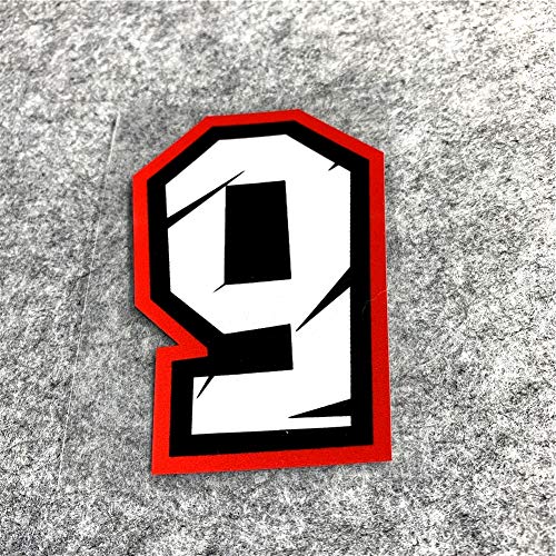 Creative Arabic Numbers Motorcycle Racing Sticker DIY Decorate Car Styling and Decals 10x7cm (Number 9) - size: Number 9