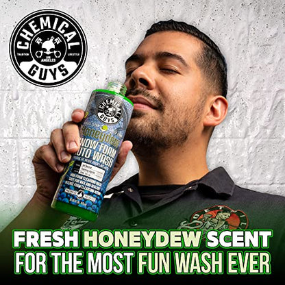 Chemical Guys Car Wash Soap for Foam Cannon or Bucket, Honeydew Snow Foam Car Wash Soap for Trucks, Motorcycles, RVs & More, Super Suds, Honeydew Scent - 64 oz (Half Gallon) - size: 64 Ounce (Pack of 1), style: HONEYDEW