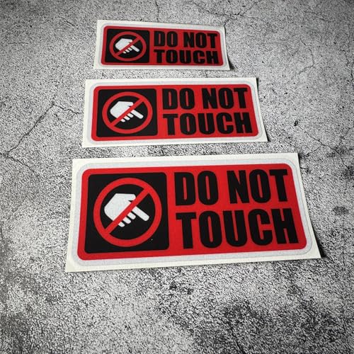 Warning DO NOT Touch Graphic Car Stickers Auto Winodow Tape Machine Workshop Caution Decals (4, E red) - color: E Red