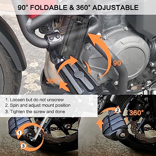 VGMOTO Motorcycle 1.25" Highway Footpegs Adjustable Foot Pegs Footrests with Clamps Mounts kit Compatible with Harley Touring Sportster Softail Road Glide Street Glide with 1 1/4 inch Engine Guard - color: Chrome-Style A