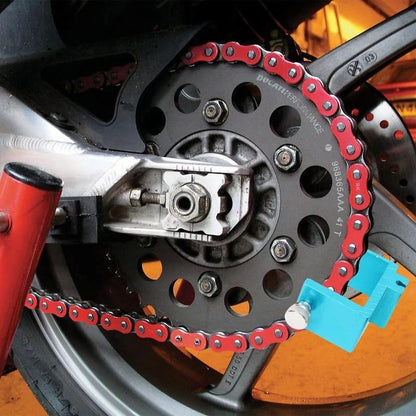 Windance Motorcycle Chain Alignment Tool, Sprocket Chain Maintenance Compatible for ATV Dirt Bike Scooter (Blue) - color: Blue
