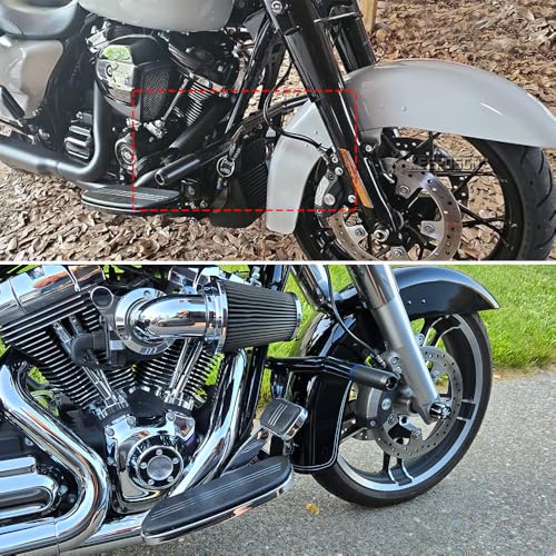 DREAMIZER Engine Guard Crash Bar Compatible with Harley Touring 2014-2023 Road King Street Glide Electra Glide - Glossy Black Flat-Out Bar Protector