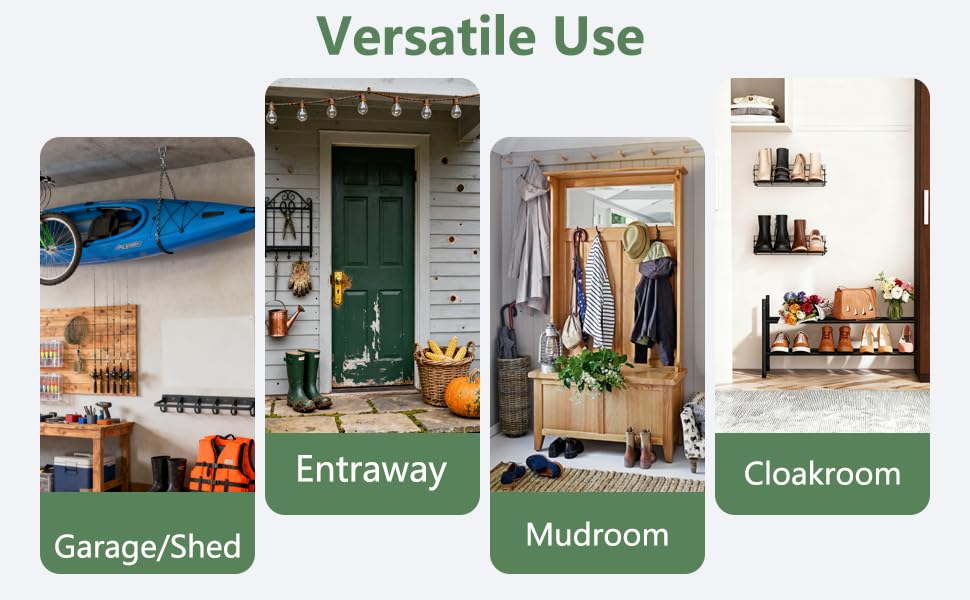 4 Pair Boot Rack Organizer Tall Boots for Wall Mounted - Wader Hangers for Drying Fishing Rain Hiking Tall Cowboy Boots - Boot Hanger Holder for Indoor Outdoor Entryway Garage Mudroom Closet