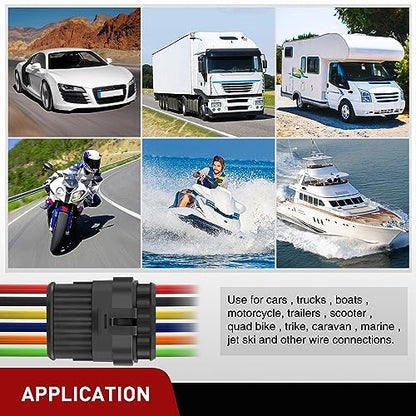 Nilight 260PCS 6 Pin Electrical Connector ‎Plug Male Female Terminal Wire Waterproof Connectors 6 Way Automotive Connect Set for Car Truck Motorcycle Marine Boat 10 Sets - size: 6Pin Connector 200Pcs
