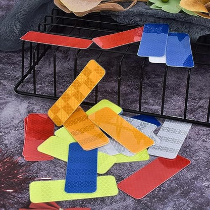AccEncyc 50 Pcs Warning Reflective Stickers Assortment Outdoor Waterproof Reflective Tape Safety Reflective Stickers 1.2x3.25Inch Driveway Reflectors Stickers Night Visibility Adhesive Sticker - size: 50Pcs